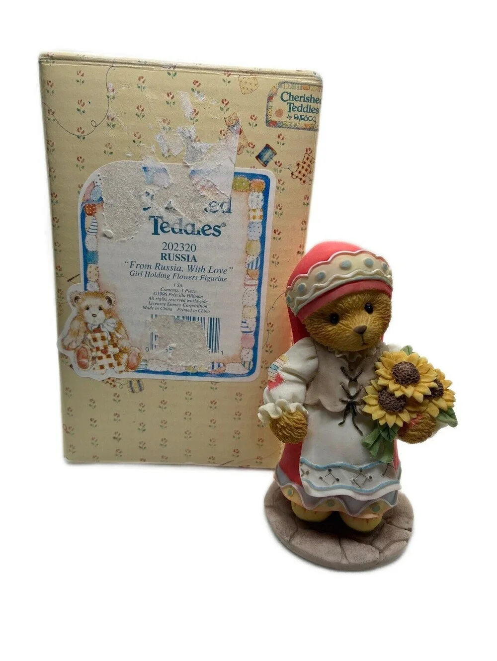 Cherished Teddies Nadia From Russia With Love Bear Figurine 1996 Enesco
